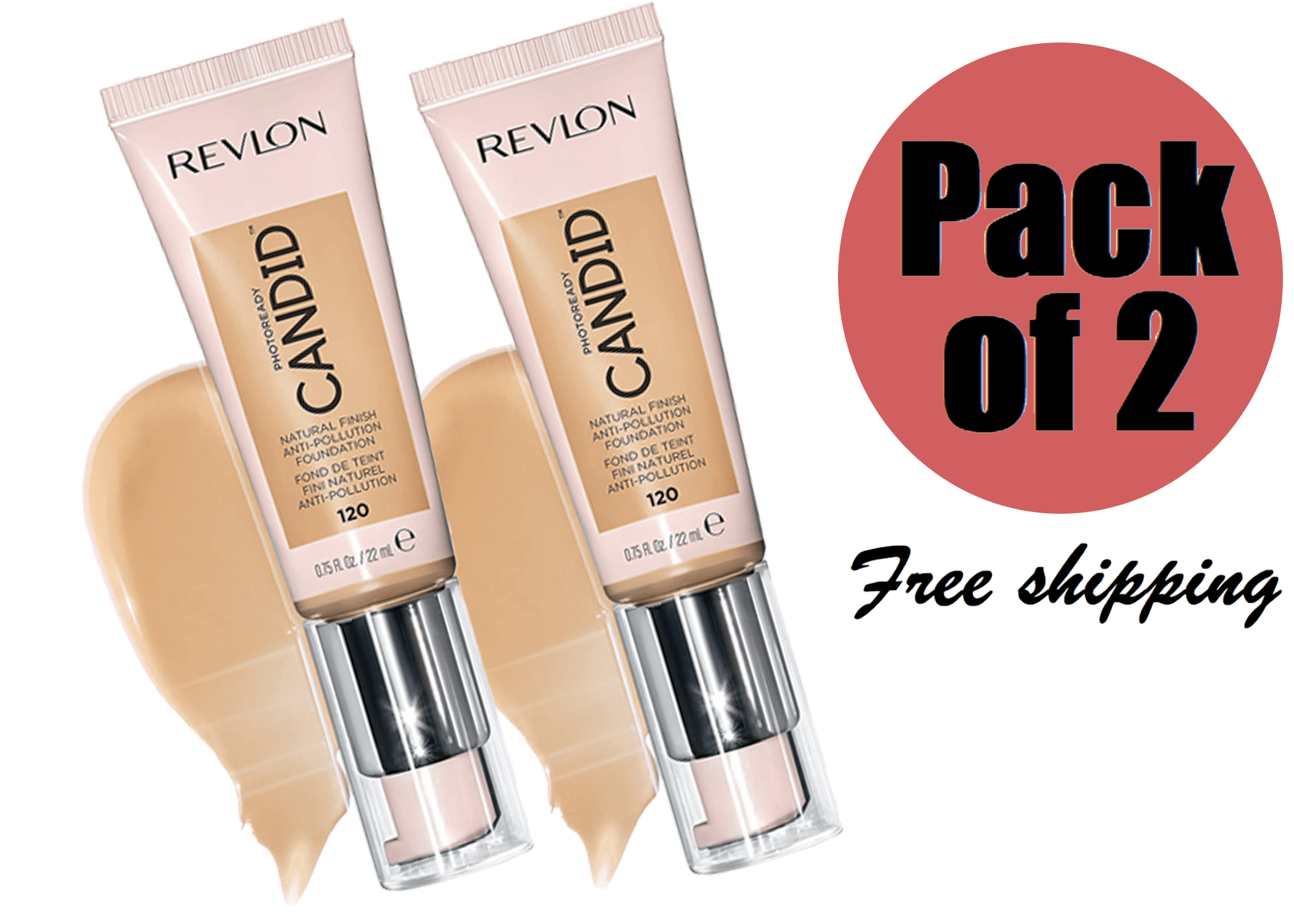 REVLON PhotoReady Candid Natural Finish Foundation 120 (PACK OF 2)