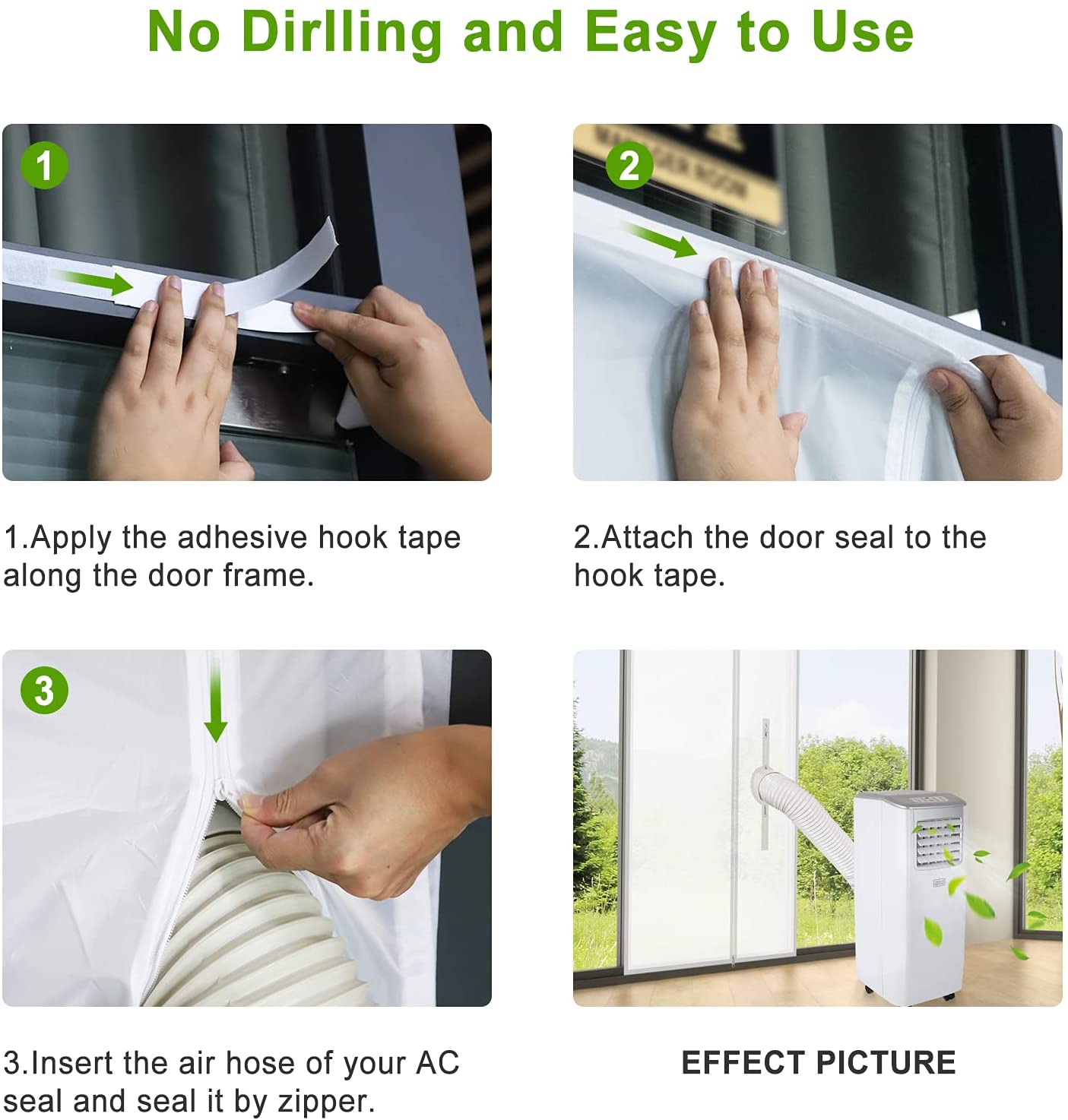Zipper Screen Door Seal for Portable 