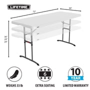 Lifetime 6-Foot Adjustable Height Folding Nesting Table