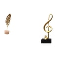 thumbnail image 1 of Escultura de hoja de metal, estatua de hoja, figura artística con base, escultura de nota musical, resina, madera, hierro, material adecuado para, 1 of 8