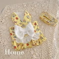 thumbnail image 6 of Dog Dress Harness Vest with Leash, No Pull Cat Small Medium Girl Pet Floral Harness Leash Set, Cute Puppy Fruit Outfit Clothes with White Bow for Outdoor Walking, 6 of 8