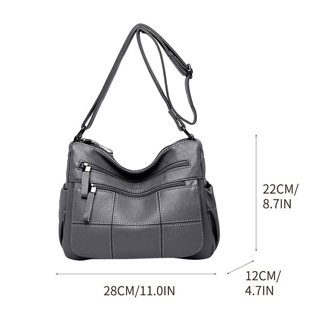 New One Shoulder Crossbody Bag Leather Large Capacity Multi Compartment Women Bag