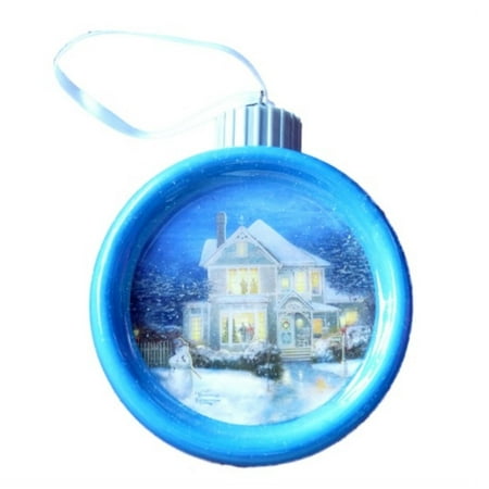 Thomas Kinkade Victorian Christmas Snowman Thomas Kinkade Light Up Christmas Ornament Victorian House Holiday Cheer ()