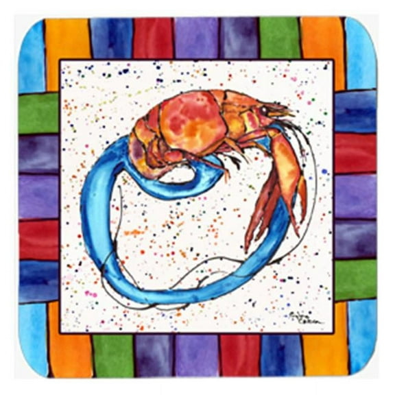 Carolines Treasures 8438-FC Crawfish Foam Coasters - Set 4- 3.5 x 3.5 In.