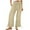 Khaki, variant on ABATAB Pants for Women Summer High Waisted Wide Leg Palazzo Pants Casual Baggy Flowy Beach Pants with Deep Pockets