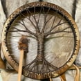 thumbnail image 3 of Shaman Drum Tree of Life Siberian Vegetarian Shaman Drum Sound Healing Tool Hand Decorative Music Lover Frame Drum Craft 10 Inch, 3 of 22