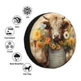 thumbnail image 4 of Rateoe Bucket Flower Cow Pattern Tire Cover Wheel Protectors Weatherproof Wheel Covers Universal Fit for Trailer Rv SUV Truck Camper Travel Trailers Accessories-14 inch, 4 of 6