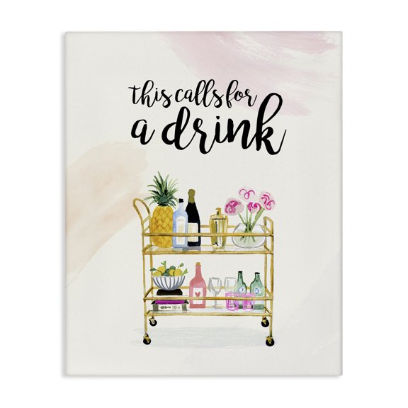 Stupell Industries Art Deco Calls for a Drink Quote Canvas Art, 16 x 20, by Victoria Borges