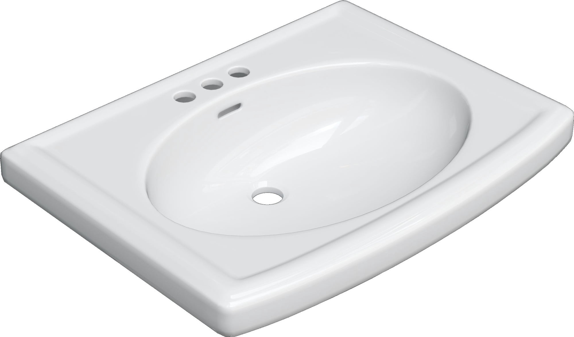 Proflo PF14104WH Alder Creek 25-1/2" Rectangular Vitreous China Pedestal Bathroom Sink -