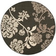 thumbnail image 3 of SAFAVIEH Courtyard Cindy Floral Indoor/Outdoor Area Rug, 6'7" x 6'7" Round, Black Natural/Brown, 3 of 8