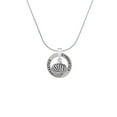 thumbnail image 2 of Delight Jewelry Silvertone Large Angled Rope Spinner Gymnastics Ring Charm Necklace, 18", 2 of 4