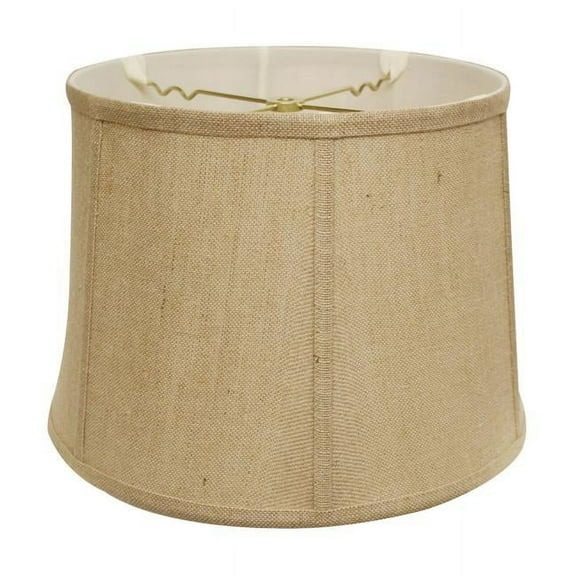 17 in. Golden Fiber Throwback Drum Burlap Lampshade, Jute