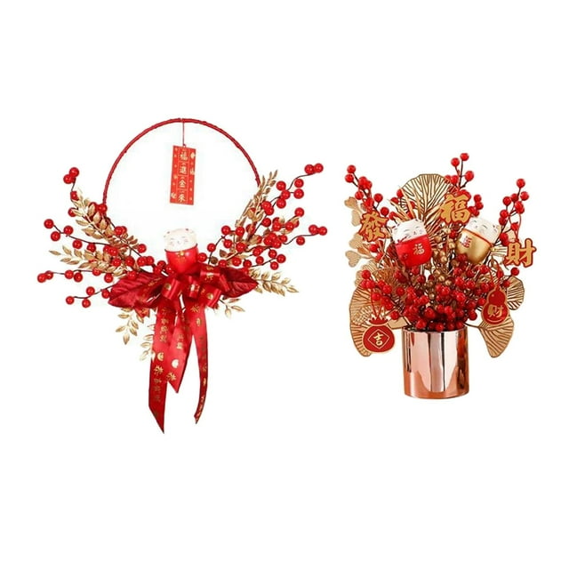 de decoración de año Nuevo Chino Oriental, hierro forjado, redondo para colgar en la pared para adorno de vacaciones