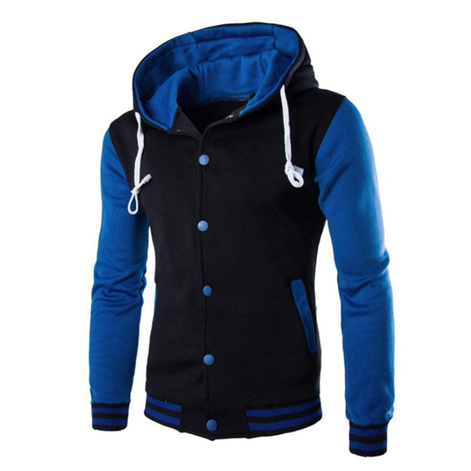 Mens Fashion Varsity Jacket Casual Slim Fit Cotton Bomber Jackets Sports Hooded  Baseball Letterman Coat - Walmart.com