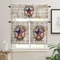 thumbnail image 2 of Country Star Live Laugh Love 3 Piece Kitchen Curtains Tiers and Valances Set, Rustic Berries Pine Cones Red Plaid Rod Pocket Short Window Treatment Tiers Curtains Panel and Valance for Cafe Bathroom, 2 of 5