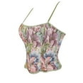thumbnail image 5 of Slim Gold Fishbone Shaping Top with Oil Painting Style, Ladies' Strapless Camisole, 5 of 5