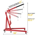 thumbnail image 2 of Ktaxon 2 Ton Engine Motor Hoist, Cherry Picker Crane for Car/SUV/Truck Engines, 4400LB Max Load, Red, 2 of 9