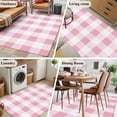 thumbnail image 5 of Pink Plaid Area Rug 4x6 FT, Non Slip Kids Room Carpet, Spring Farmhouse Buffalo Checkered Washable Soft Floor Carpet Non-Shedding Throw Rug for Dorm Kitchen Study Room Home Office Bedside, 5 of 9