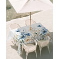 thumbnail image 3 of 60x84 Inch Outdoor Tablecloth with Umbrella Hole Zipper Rectangle Blue Spring Floral Rectangular Tablecloths Outside Waterproof Watercolor Blooming Summer Botanical Patio Table Cover for Picnic Party, 3 of 8