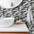 thumbnail image 3 of 6Piece Waterproof Tile Stickers Mosaic Brick 11.8x5.9inch Wall Decals DIY Tiles Vinyl Backsplash Self Adhesive Black Gray Marble Wallpaper, 3 of 8