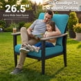 thumbnail image 3 of Muphyers 13 Piece Patio Furniture Set with 55,000 BTU 43" Gas Propane Fire Pit Table, Ottomans, Aluminum Outdoor Conversation Set, Ergonomic Dining Chairs Set for Backyard Deck Garden,Turquoise, 3 of 14