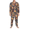 thumbnail image 3 of Balery Turtles and Sea Plants Pijama para Hombre de Dos Piezas con Manga Larga, Conjunto de Dormir y Descanso Suave con Bolsillos-Small, 3 of 7