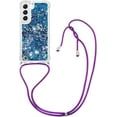 thumbnail image 4 of Long Crossbody Lanyard Clear Case for Samsung Galaxy S23+ Plus with Adjustable Neck Strap, Glitter Sparkly Bling Quicksand Phone Cover Cases for Samsung Galaxy S23 Plus Rose Gold QKG Blue, 4 of 7