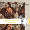 thumbnail image 6 of Vintage Gray Brown Horses Kitchen Curtains Window Panels, Farmhouse Plaid Country Animals Insulated Window Treatment Curtain, Grommet Curtains for Bedroom/Living Room/Bathroom, 2 Piece 52"Wx45"L, 6 of 8