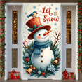 thumbnail image 3 of Cartoon Polar Bear Winter Banner Snowflakes Ice Skating Holiday Let it Snow for Winter Party Christmas Event Seasonal Decoration, 3 of 9