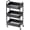Black, variant on Heavy Duty Rolling Cart, Mesh Utility Storage Cart with Lockable Wheels for Kitchen, Bathroom, Office, 3-Tier Metal, Black