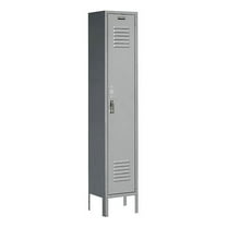 Single Tier Locker, 12x18x60, 1 Door, Unassembled, Gray