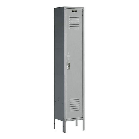 Single Tier Locker, 12x18x60, 1 Door, Unassembled, Gray