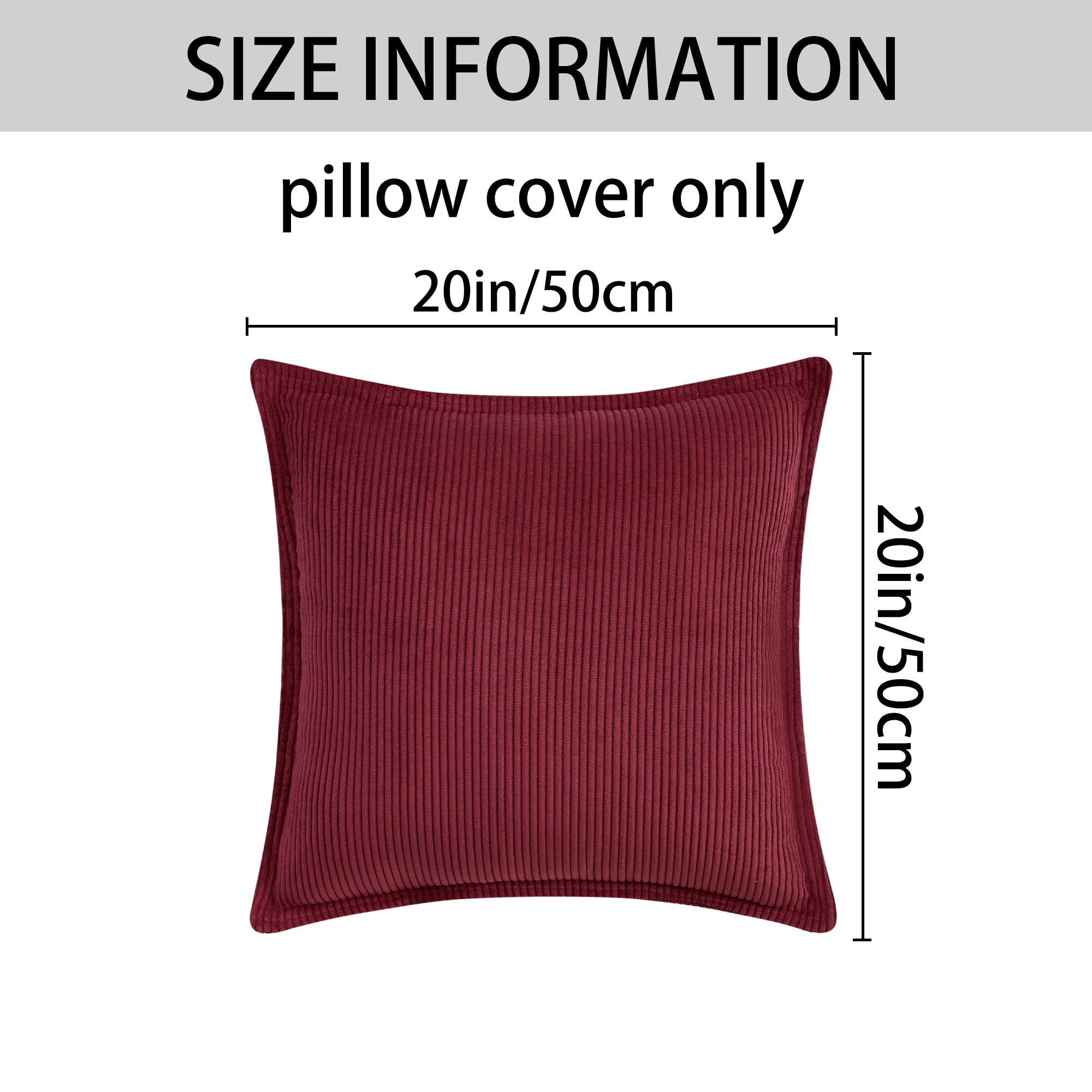 Unique Bargains 2Pcs Decorative Throw Pillow Covers for Couch Bed Red 20" x 20"