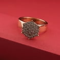 thumbnail image 2 of Hitanshu Jewels Gold Plated Round Cluster CZ Ring Bold Statement Cocktail Ring for Women, 2 of 6