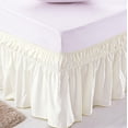 thumbnail image 3 of UniVerse Wrap Around Bed Skirt Three Fabric Sides Elastic Dust Ruffled 16 Inch Tailored Drop,Easy to Install Fade Resistant-Ivory, Queen/King, 3 of 12