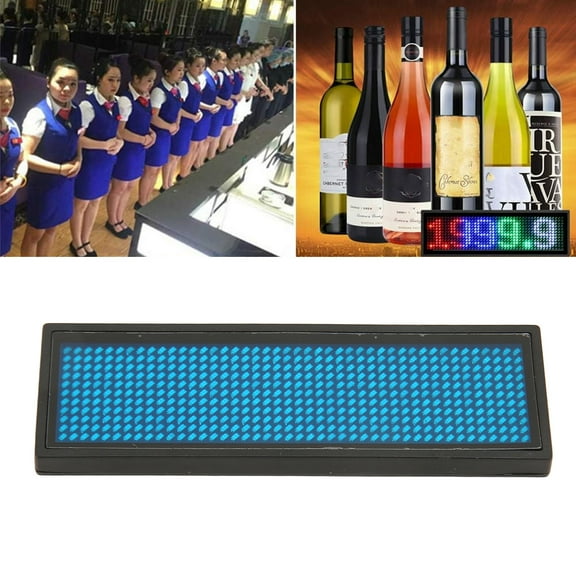 Programmable LED Name Tag with Magnet, Rechargeable Display for Events  Business, 3.7x1.2in