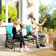 thumbnail image 2 of Outsunny 3-Seat Outdoor Glider Chair, Patio Rocking Chair, Blue, 2 of 10