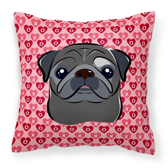 Carolines Treasures BB5333PW1818 Black Pug Fabric Decorative Pillow 18HX18W multicolor