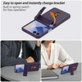 thumbnail image 2 of Allytechgroup Case for Samsung Galaxy Z Flip 7, Shockproof Rigid Plastic Flip Cover with Card Slot, Built-in Kickstand Anti-Scratch & Drop Protection Foldable Phone Accessory for Women Men, Darkpurple, 2 of 7