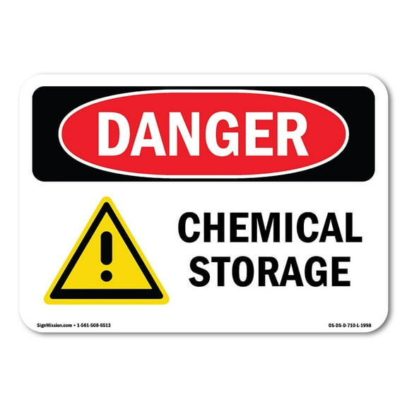 OSHA Danger Sign - Chemical Storage | Decal | Protect Your Business, Construction Site, Warehouse & Shop Area |  Made in The USA