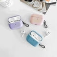 thumbnail image 2 of for AirPods Pro 2019 Case, Cross Texture PU Leather Wireless Charging Front LED Visible Cover Shockproof Protective Shell Dust/Dirt Proof Case with Keychain Clip - Purple, 2 of 9