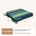 thumbnail image 4 of Outdoor Seat Cushion for Patio Furniture Dining Chair Pad Replacement, 21 x 21 x 3, Set of 2, Blue Green Stripes, 4 of 7