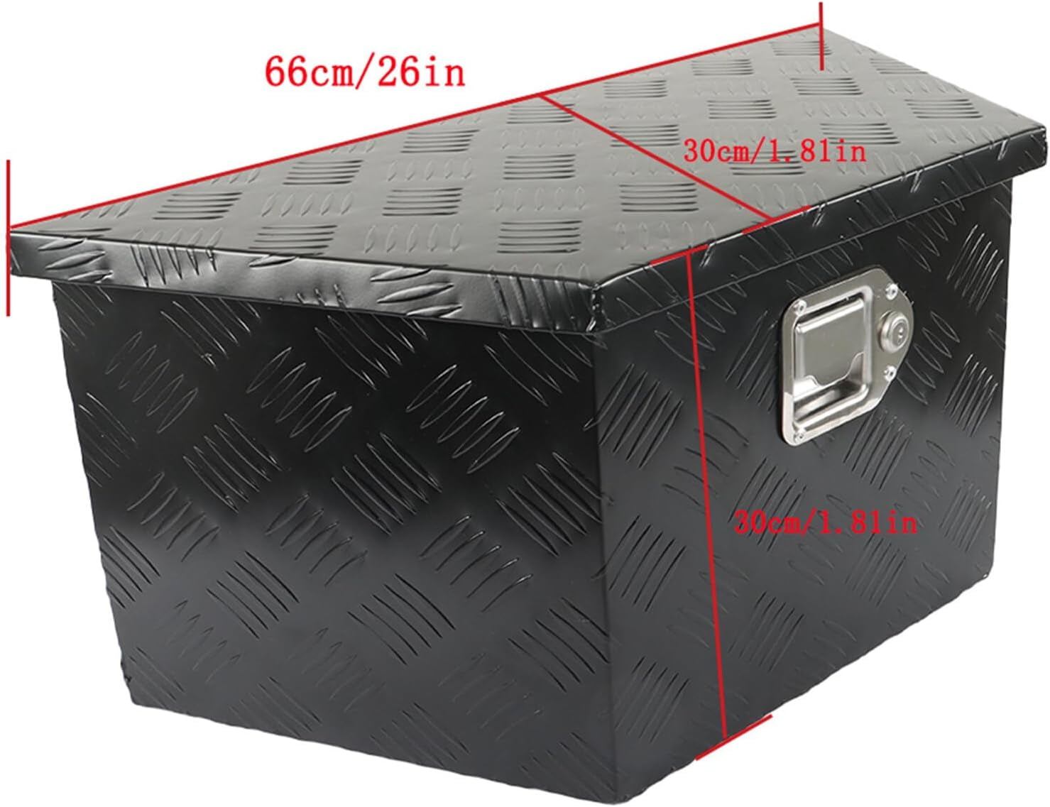 LABLT 26 Inch Aluminum Trailer Tongue Tool Box for Pick Up Truck Bed Tool Box with Lock and Keys - Black