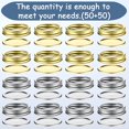 thumbnail image 2 of 100 Pieces Canning Jar Lids and Bands Set Split-type Lids Seals Rings Leak Proof (70 mm, Gold and Silver), 2 of 6