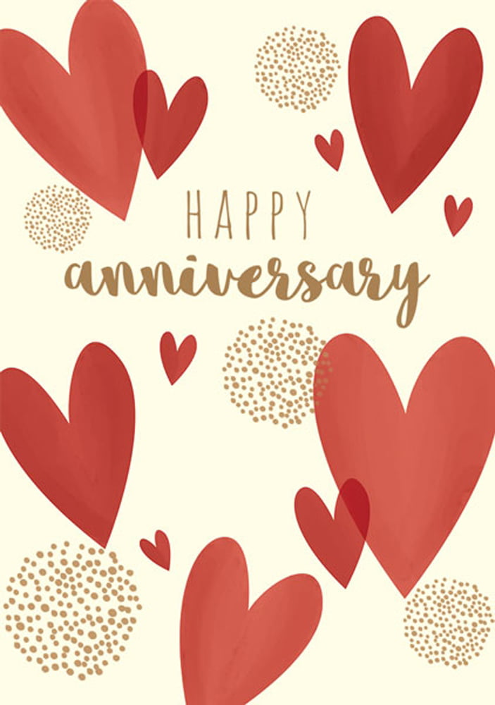 Anniversary Card ~ Contemporary Heart ~ Pinks~ Reds White By Hallmark Free P&P 