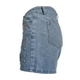 thumbnail image 5 of Hienoo Women's Rivet Denim Shorts Trendy High Rise Jean Shorts with Pockets, Sizes S-XXL, 5 of 7
