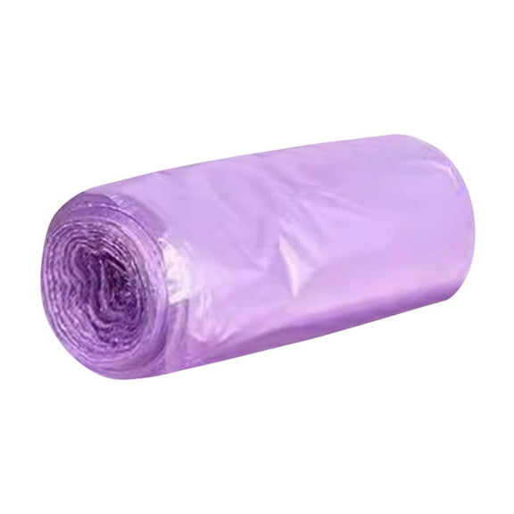 60PC Clear Plastic Garbage Bags - 1.5 Gallon Waste Basket Bags for Kitchen, Home, Office, Bathroom - Bathroom Wastebasket Liners High Density LeakProof Kitchen Trash Purple