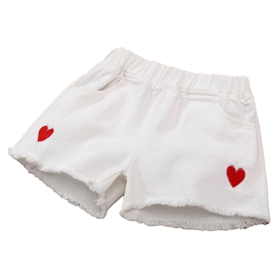 Nmmacb Little&Big Girls Denim Shorts Kids Girls Summer Jean Shorts New Elastic Waistband Jeans Shorts 4-16Y