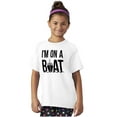 thumbnail image 4 of On A Boat Fishing Cruise Ship Angler Crewneck T Shirts Boy Girl Teen Brisco Brands XS, 4 of 6