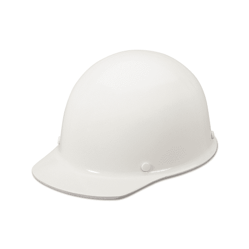 MSA 454618 Skullgard Cap Style Safety Hard Hat with Staz-on Pinlock Suspension | Non-slotted Cap, Made of Phenolic Resin, Radiant Heat Loads up to 350F - Standard Size in White